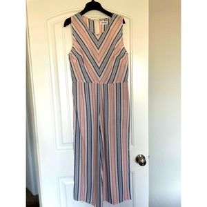Boho sleeveless linen jumpsuit